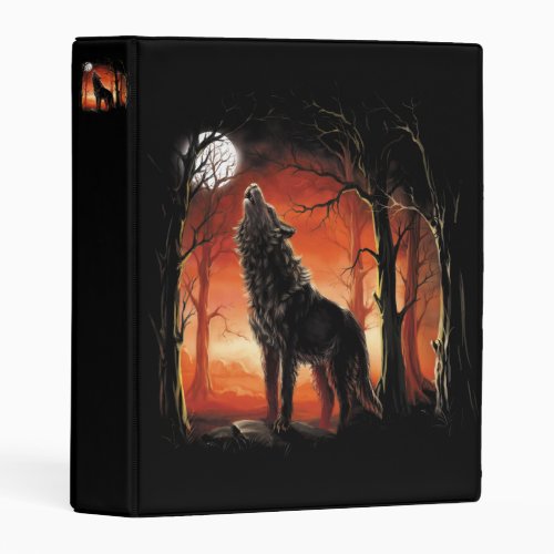 Howling Wolf at Sunset Mini Binder