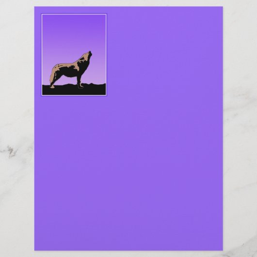 Howling Wolf at Sunset - Original Wildlife Art (Front)