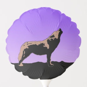 Howling Wolf at Sunset - Original Wildlife Art Balloon