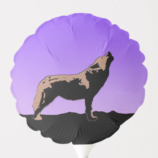 Howling Wolf at Sunset - Original Wildlife Art Balloon | Zazzle