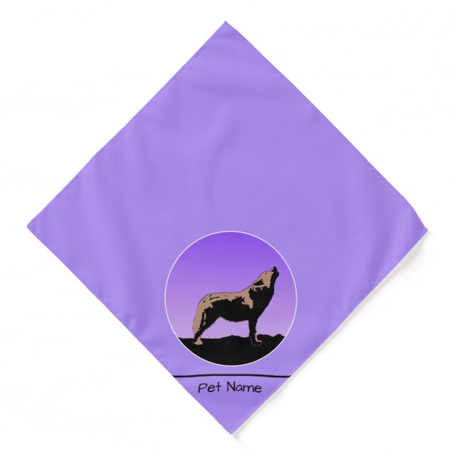 Howling Wolf at Sunset  - Original Wildlife Art Bandana (Front)