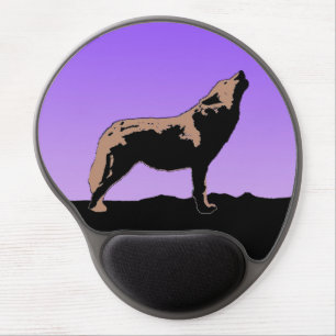 Howling Wolf at Sunset  - Original Wildlife Art Gel Mouse Pad