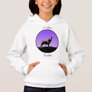 Howling Wolf at Sunset  - Original Wildlife Art Ho Hoodie