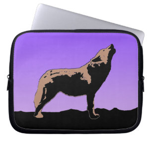 Howling Wolf at Sunset - Original Wildlife Art Laptop Sleeve