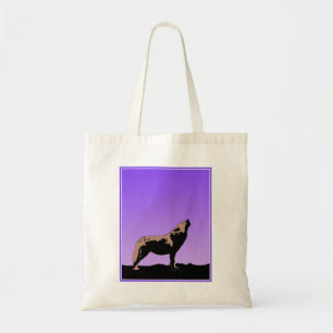 Howling Wolf at Sunset  - Original Wildlife Art Tote Bag