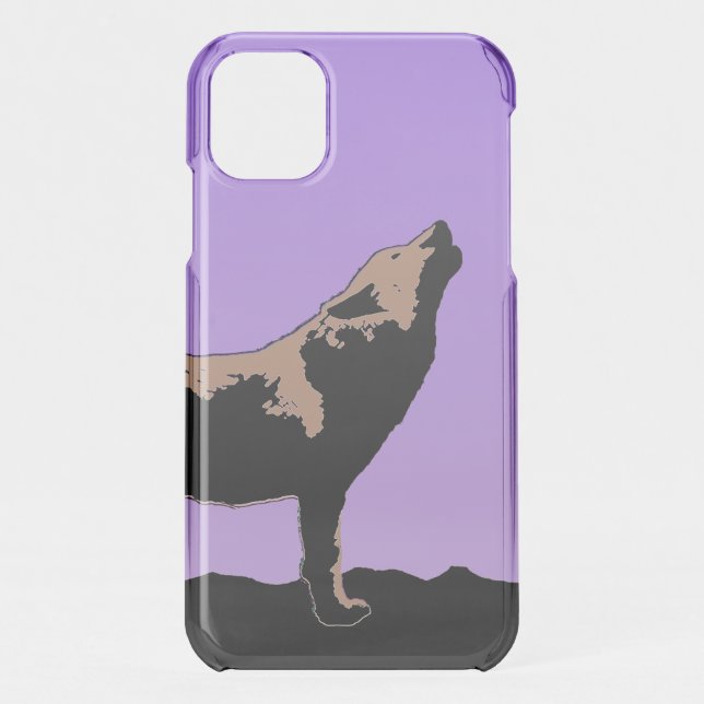 Howling Wolf at Sunset  - Original Wildlife Art Uncommon iPhone Case (Back)