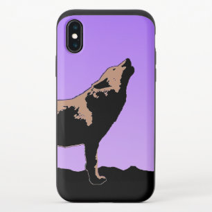 Howling Wolf at Sunset - Original Wildlife Art iPhone X Slider Case