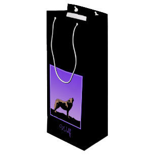 Howling Wolf at Sunset - Original Wildlife Art Wine Gift Bag