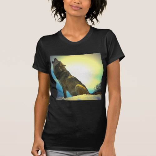 Howling Wolf at Sunset T_Shirt