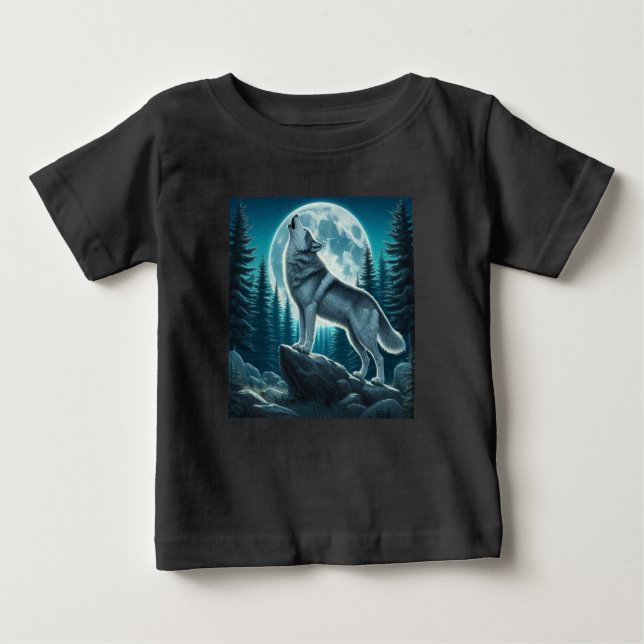 Howling Wolf Baby T-Shirt (Front)