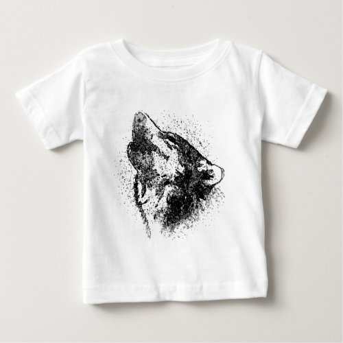 Howling Wolf Baby T_Shirt