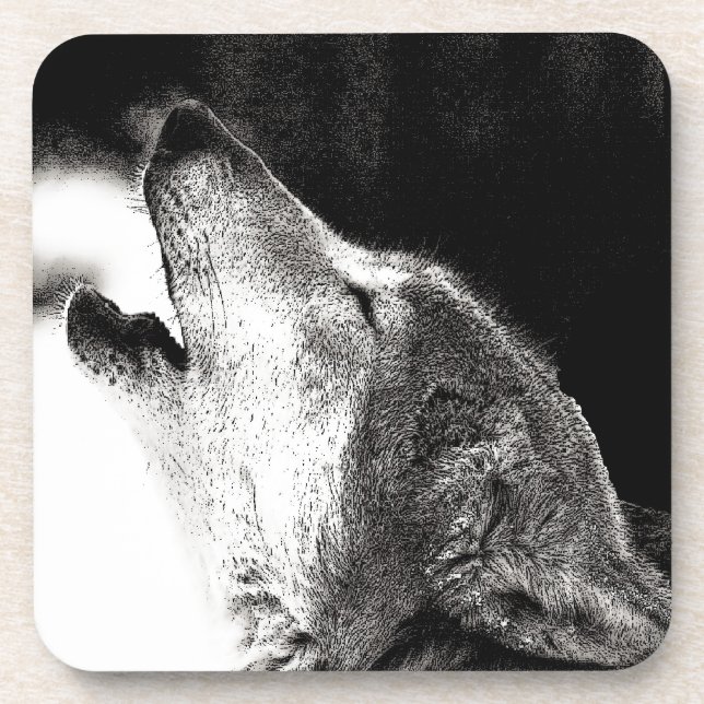 Howling Wolf Beverage Coaster (Front)