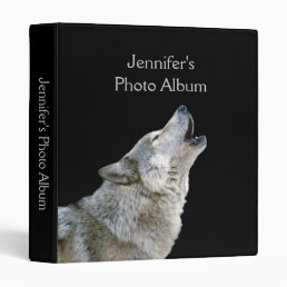 Howling wolf black photo album custom girls name binder