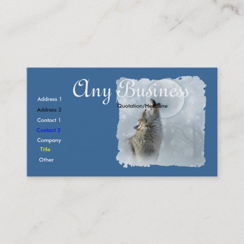 Howling Wolf busines card cutomizable Business Card
