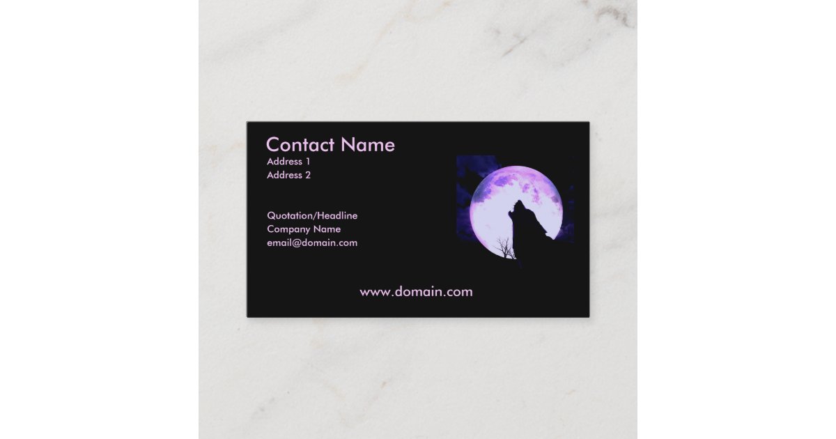 Howling Wolf Business Card Zazzle
