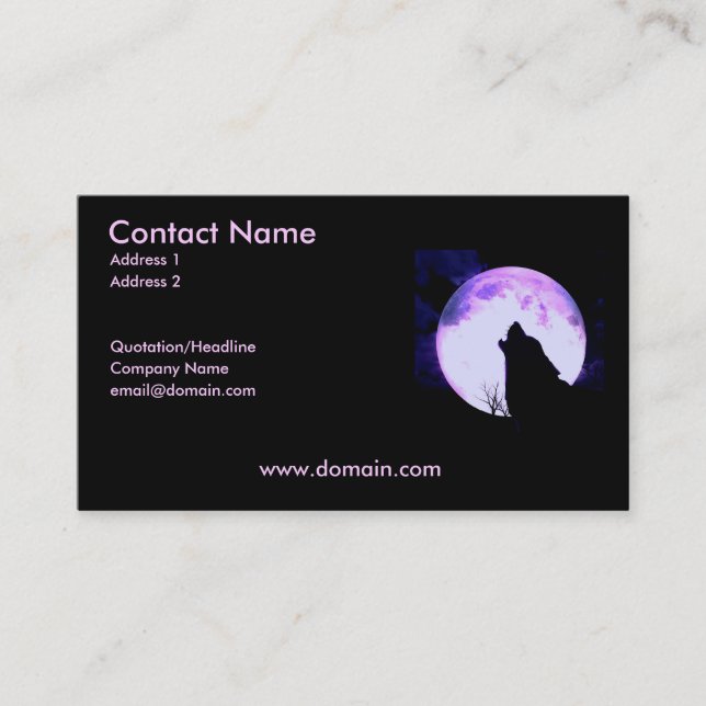 Howling Wolf Business Card (Front)