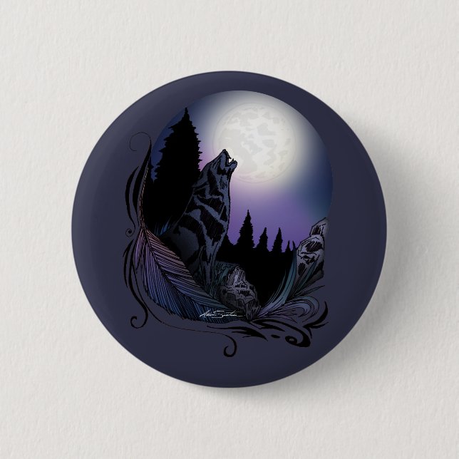Howling Wolf Button (Front)