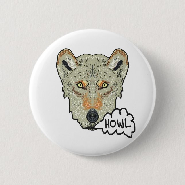 Howling Wolf Button (Front)
