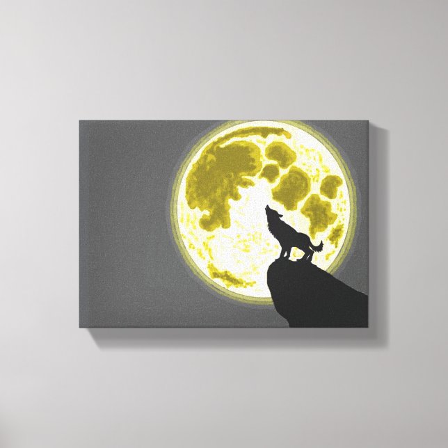 howling wolf canvas print (Front)