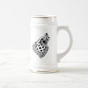 Howling Wolf Celtic Knotwork Beer Stein
