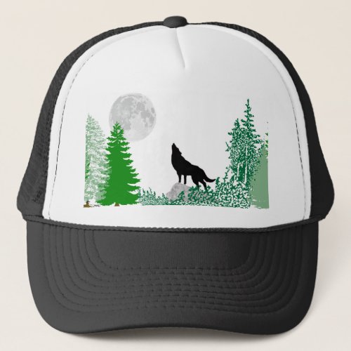 Howling Wolf Close Up Trucker Hat