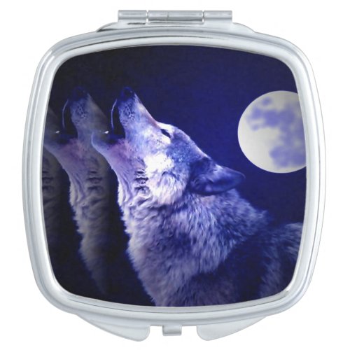 Howling Wolf Compact Mirror