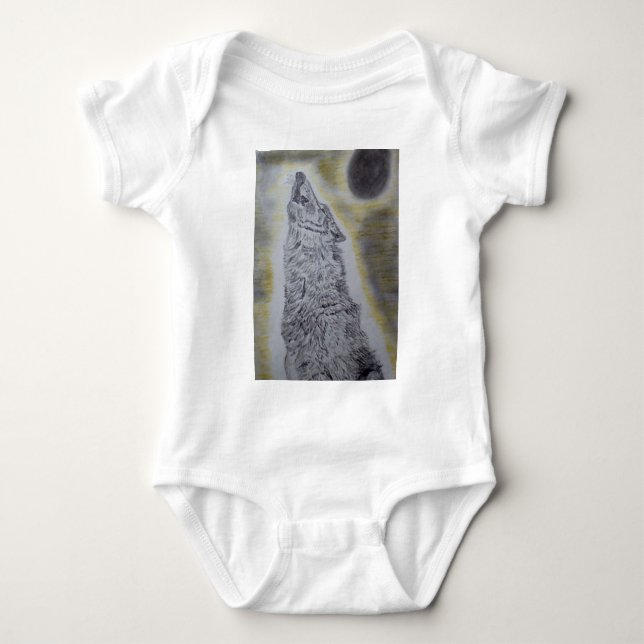 Howling Wolf Design T-Shirt (Front)