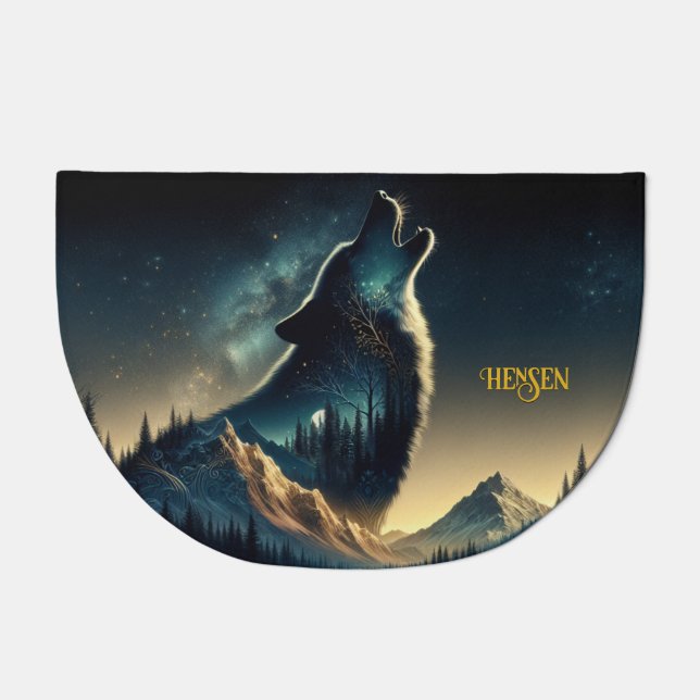 Howling Wolf Doormat (Front)