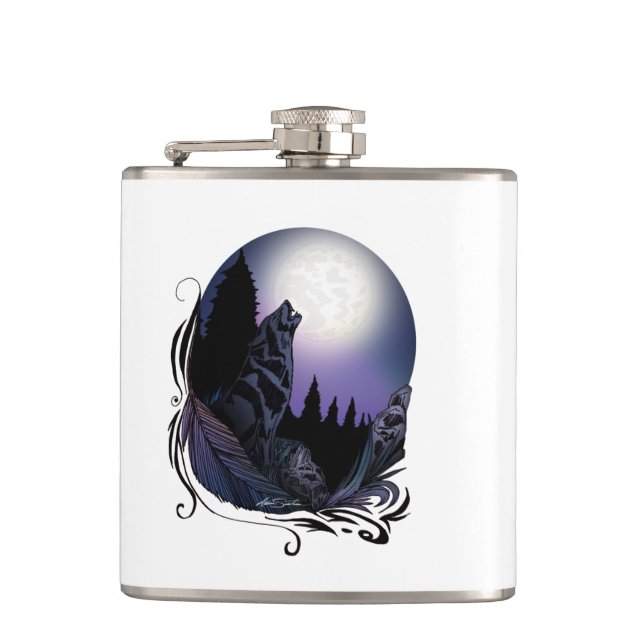 Howling Wolf Flask (Front)
