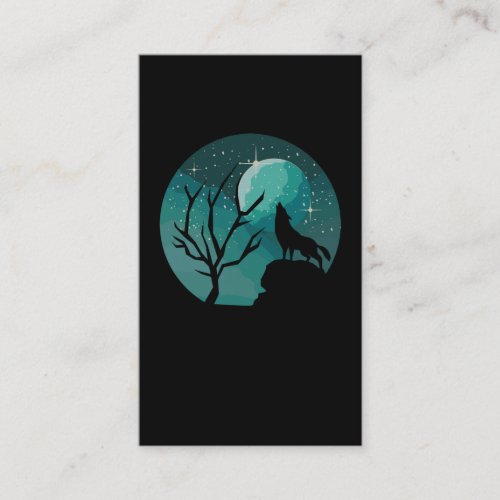 Howling Wolf Forest Animal Moon Nature Love Business Card