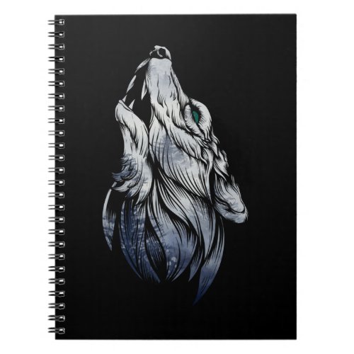 Howling Wolf Forest Animal Wolves Art Notebook