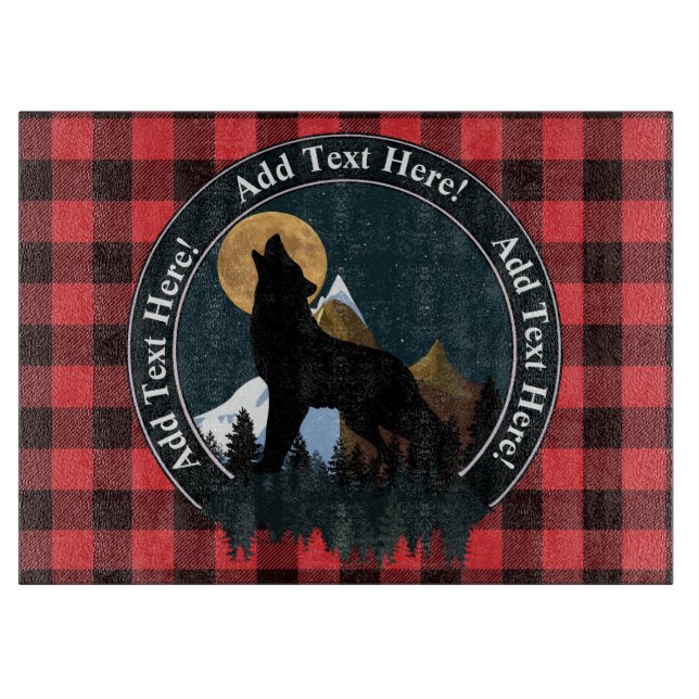 Howling Wolf Full Moon Cutting Board (Front)