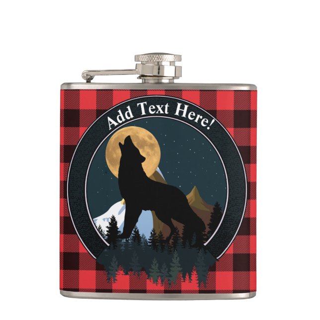 Howling Wolf Full Moon Flask (Front)