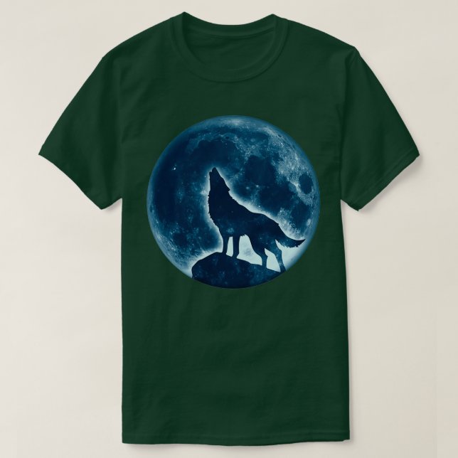 Howling Wolf full moon fullmoon wild dog wolvesTSh T-Shirt (Design Front)