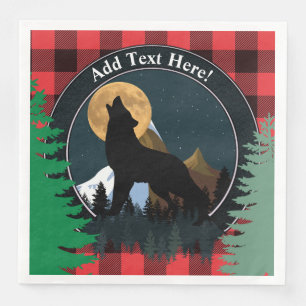 Howling Wolf Full Moon Paper Dinner Napkins