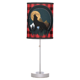 Howling Wolf Full Moon Table Lamp