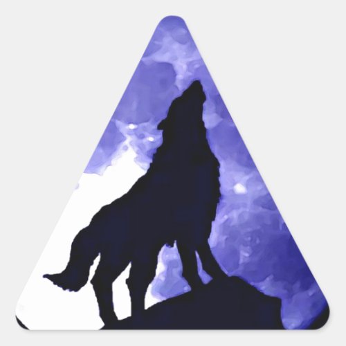 Howling Wolf  Fullmoon Triangle Sticker