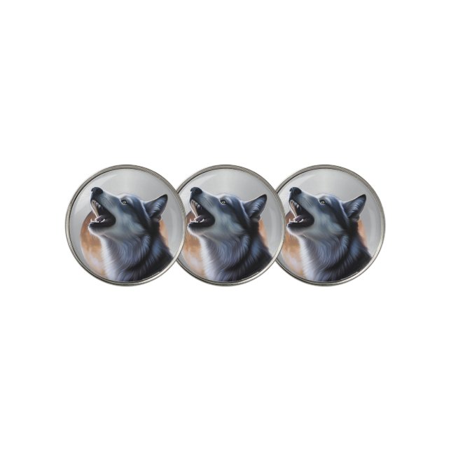 Howling Wolf  Golf Ball Marker (3 Up)