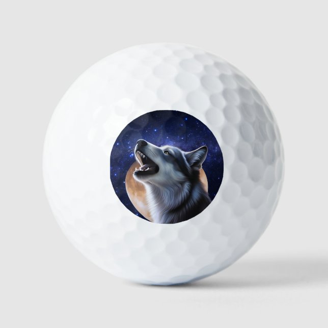 Howling Wolf  Golf Balls (Front)