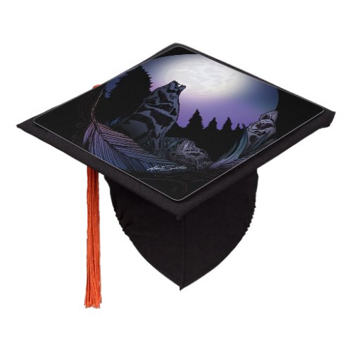 Howling Wolf  Graduation Cap Topper