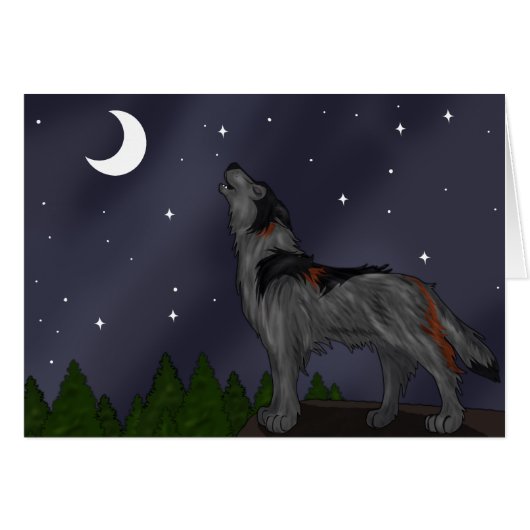 Howling Wolf (Gray) Cards (Front Horizontal)