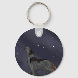 Howling Wolf (Gray) Keychain