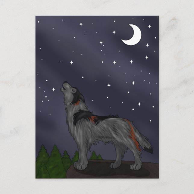 Howling Wolf (Gray) Postcard (Front)