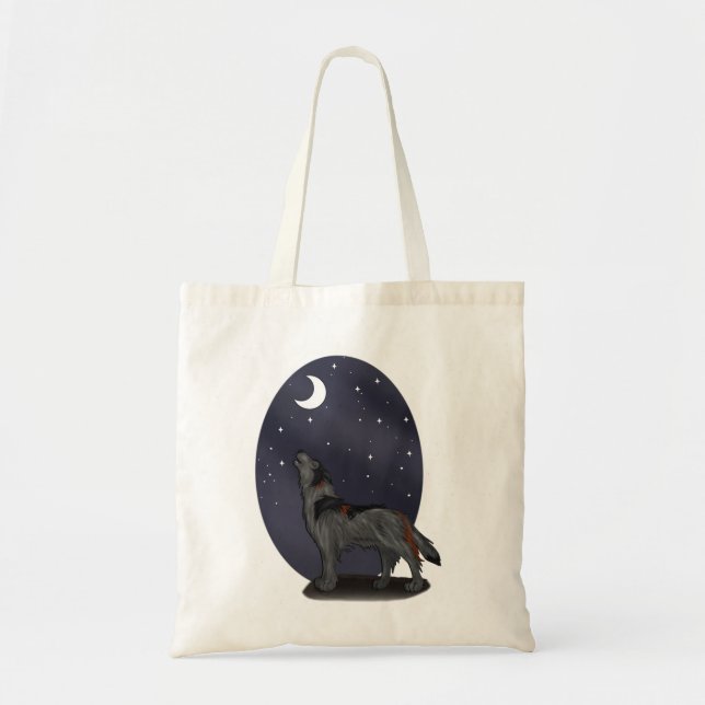 Howling Wolf (Gray) Tote Bag (Front)