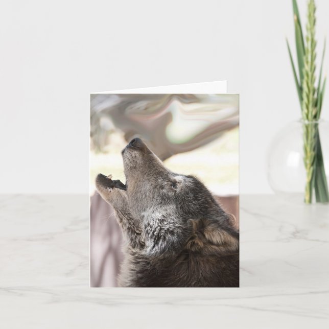 Howling Wolf Greeting Card (Front)