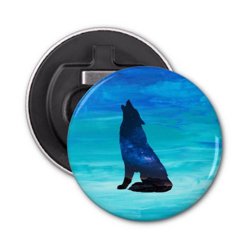 Howling Wolf Howling Dog in Double Exposure  Bottle Opener