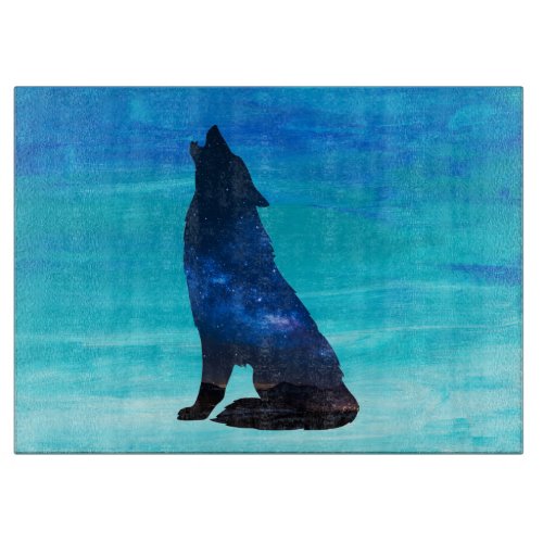 Howling Wolf Howling Dog in Double Exposure  Cutting Board