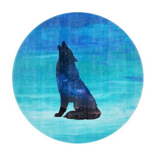 Howling Wolf Howling Dog in Double Exposure  Cutting Board