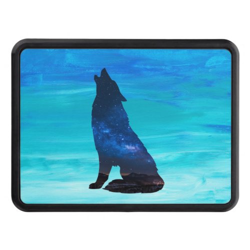 Howling Wolf Howling Dog in Double Exposure  Hitch Cover