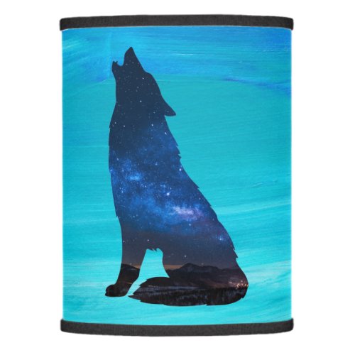 Howling Wolf Howling Dog in Double Exposure  Lamp Shade